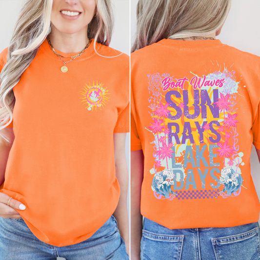 BOAT WAVES SUN RAYS LAKE DAYS TEE - FANGIRL SWAG