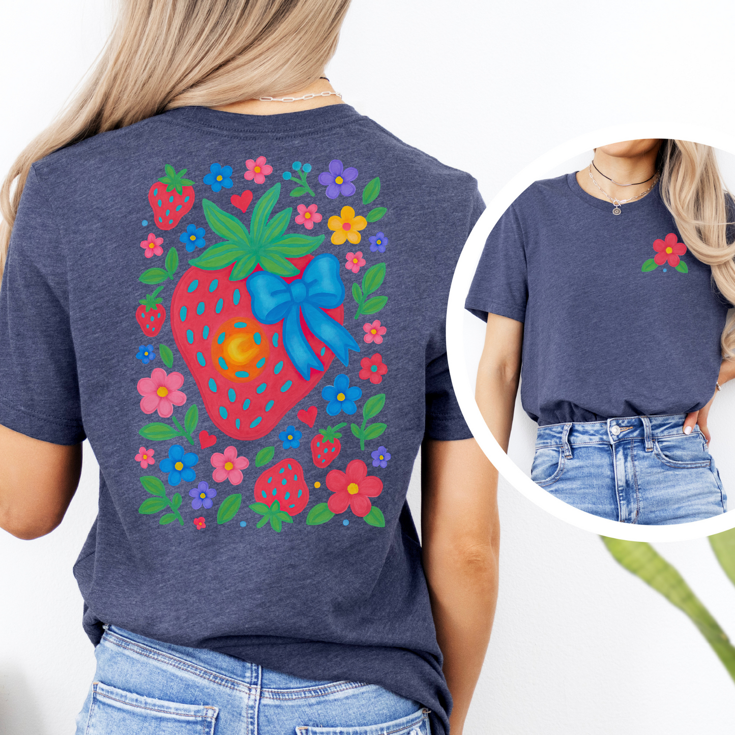 Floral Strawberry Tee - FANGIRL SWAG