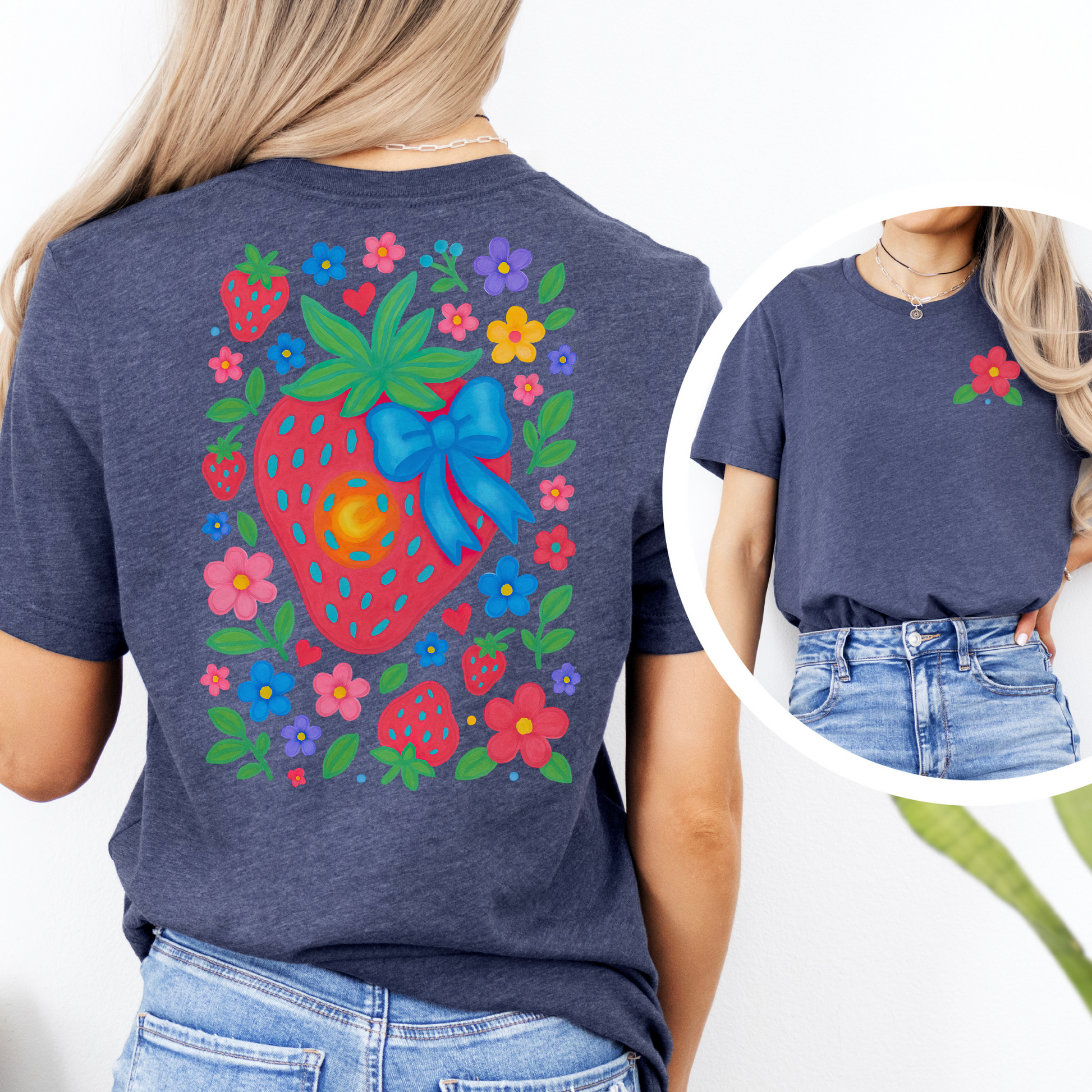 Floral Strawberry Tee - FANGIRL SWAG