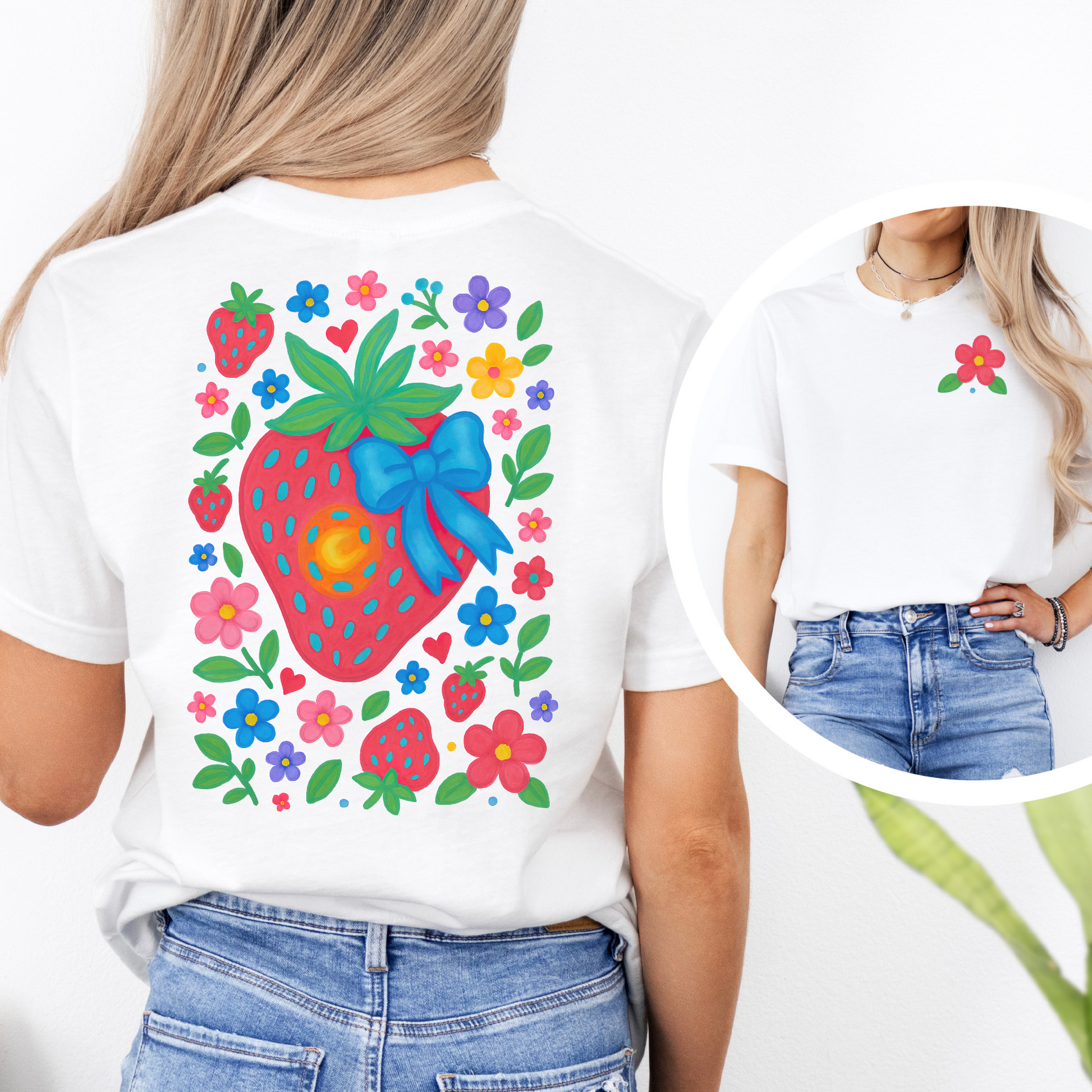 Floral Strawberry Tee - FANGIRL SWAG