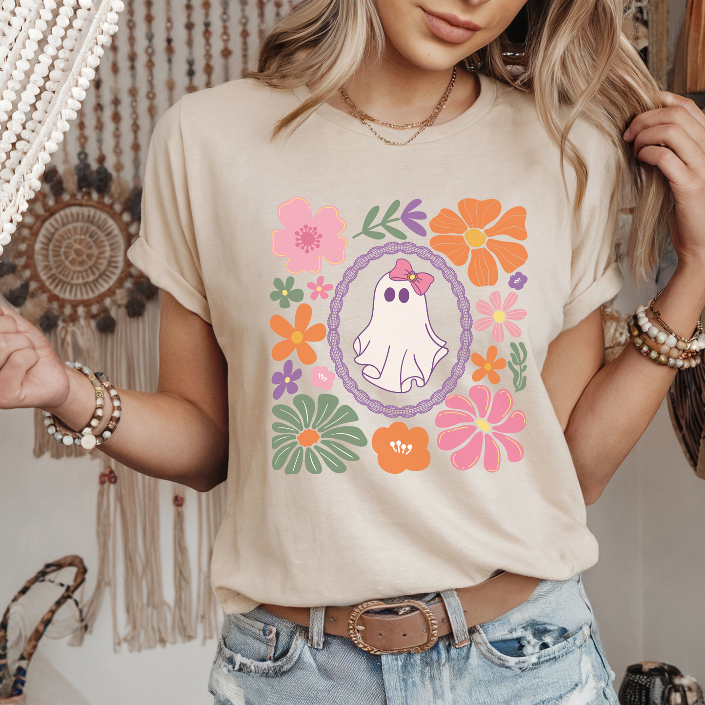 Boho Ghost Halloween Tee - FANGIRL SWAG
