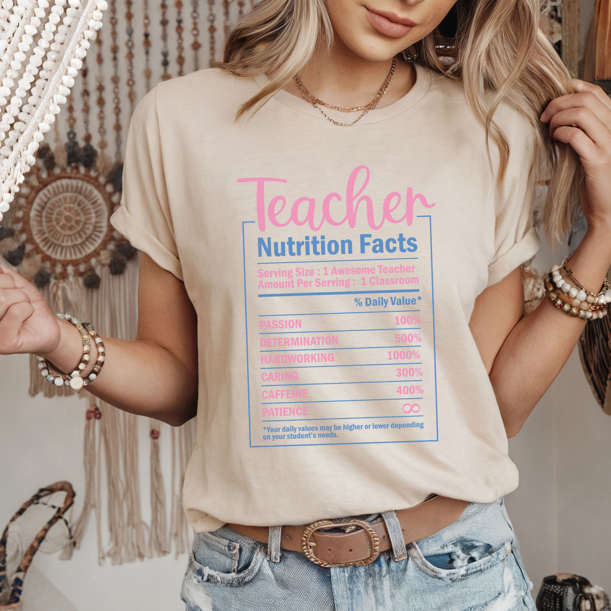 Teacher Nutrition Facts Tee - FANGIRL SWAG