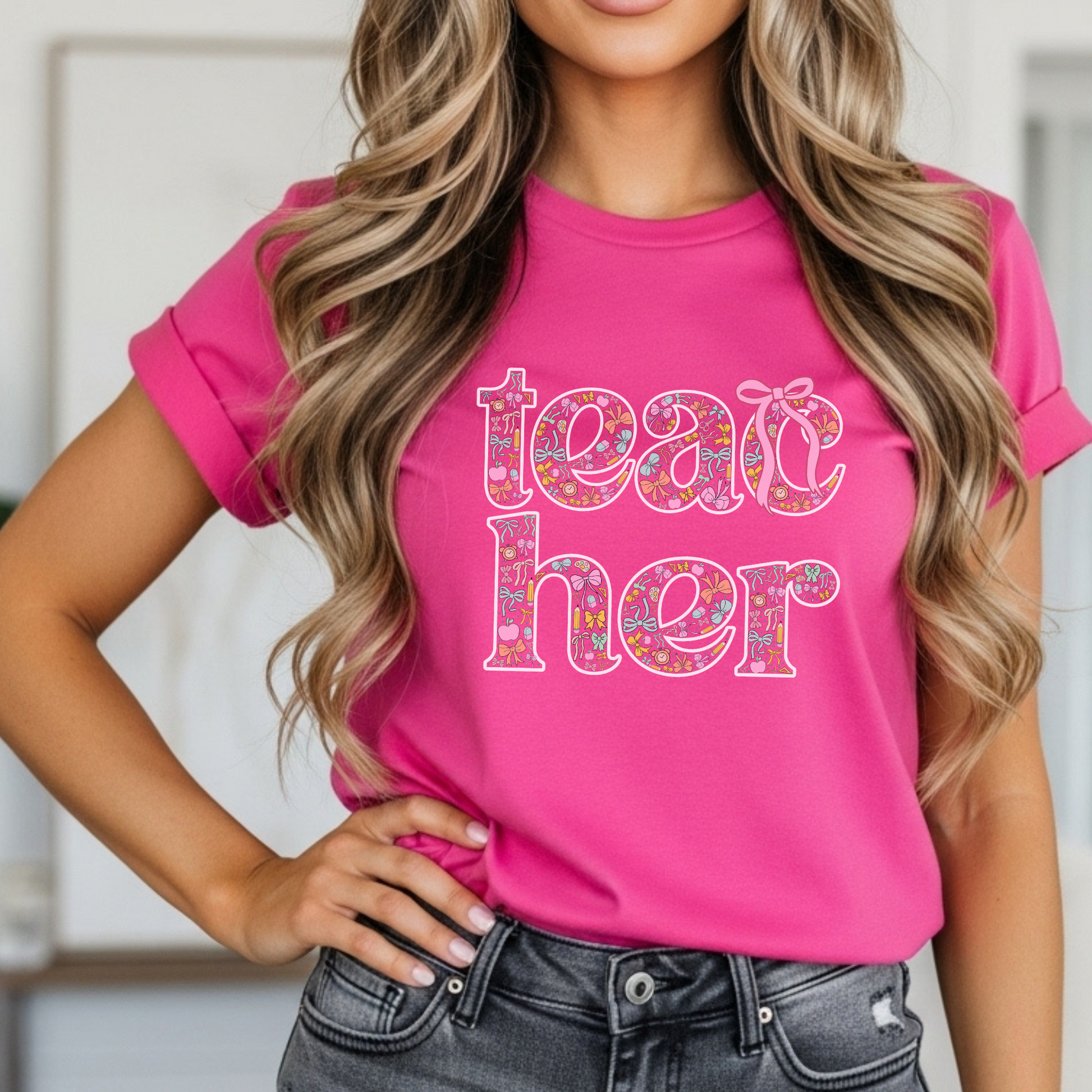 Floral Teacher Tee - FANGIRL SWAG