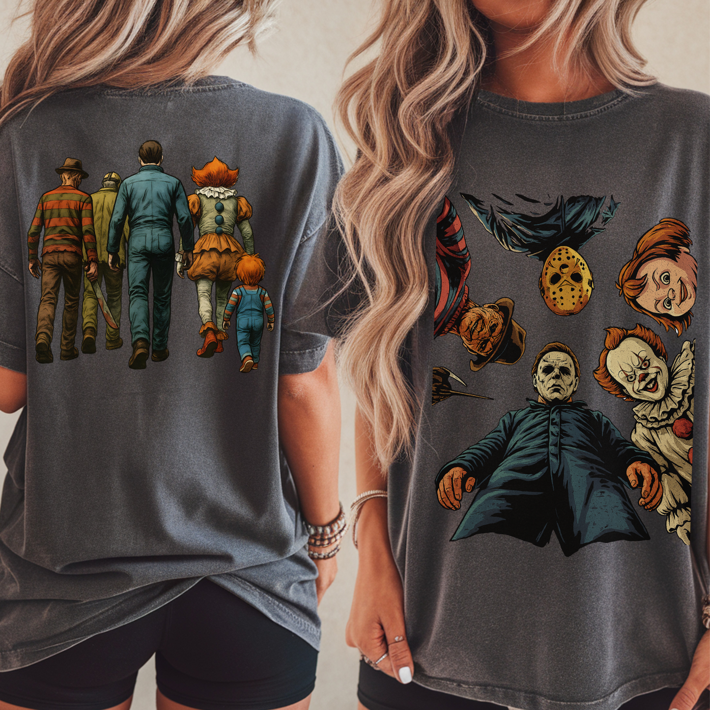 Horror Icon Graphic Tee - Front and Back Design - FANGIRL SWAG