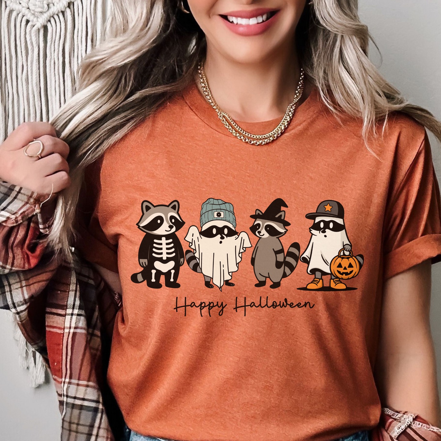 Spooky Halloween Raccoons Tee - FANGIRL SWAG