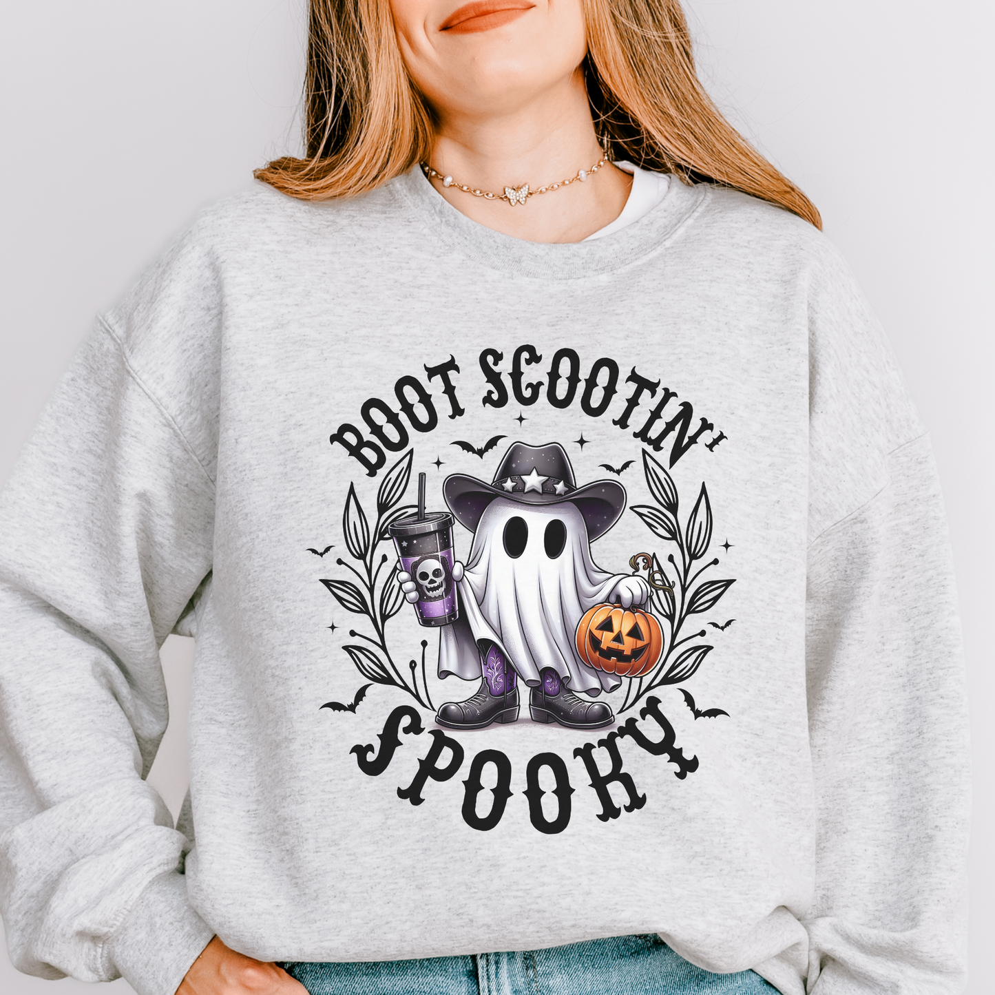 Halloween Ghost Boot Scootin' Spooky Sweatshirt - FANGIRL SWAG