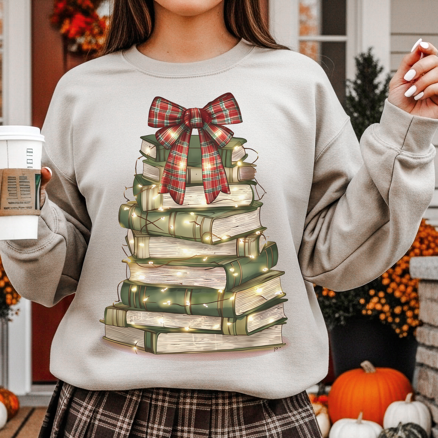 Book Stack Christmas Sweatshirt - FANGIRL SWAG