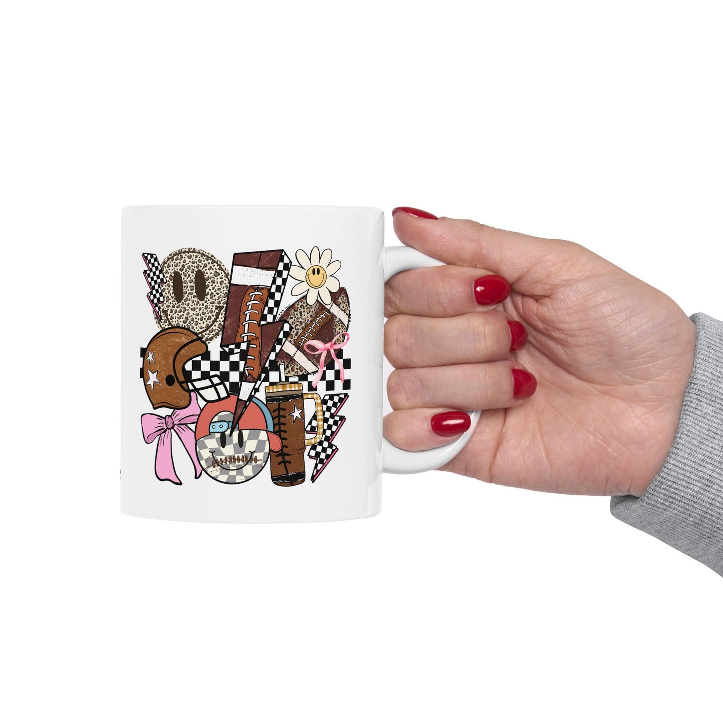 GROOVY FOOTBALL - CERAMIC MUG (11oz, 15oz) - FANGIRL SWAG