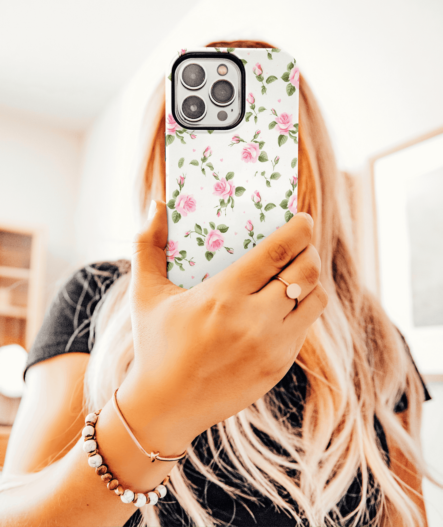 SWEET PINK ROSE PHONE CASE - FANGIRL SWAG