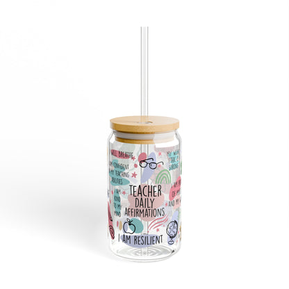 TEACHER DAILY AFFIRMATIONS SIPPER GLASS