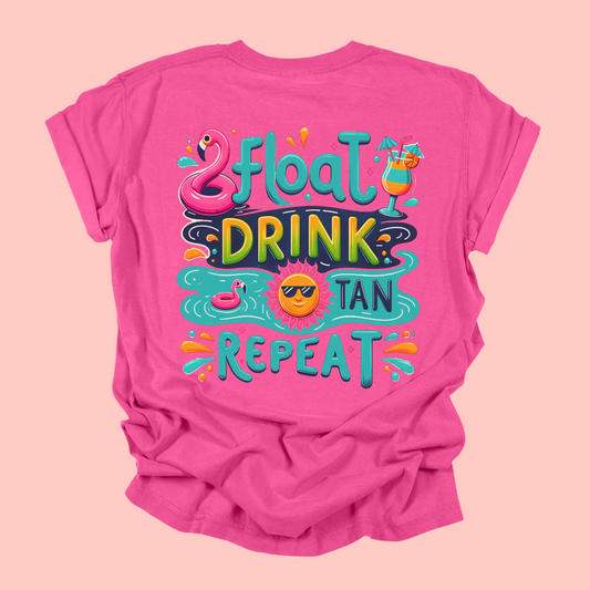 FLOAT DRINK TAN REPEAT TEE