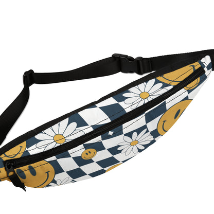 RETRO CHECKED SMILEY FACE FANNY PACK