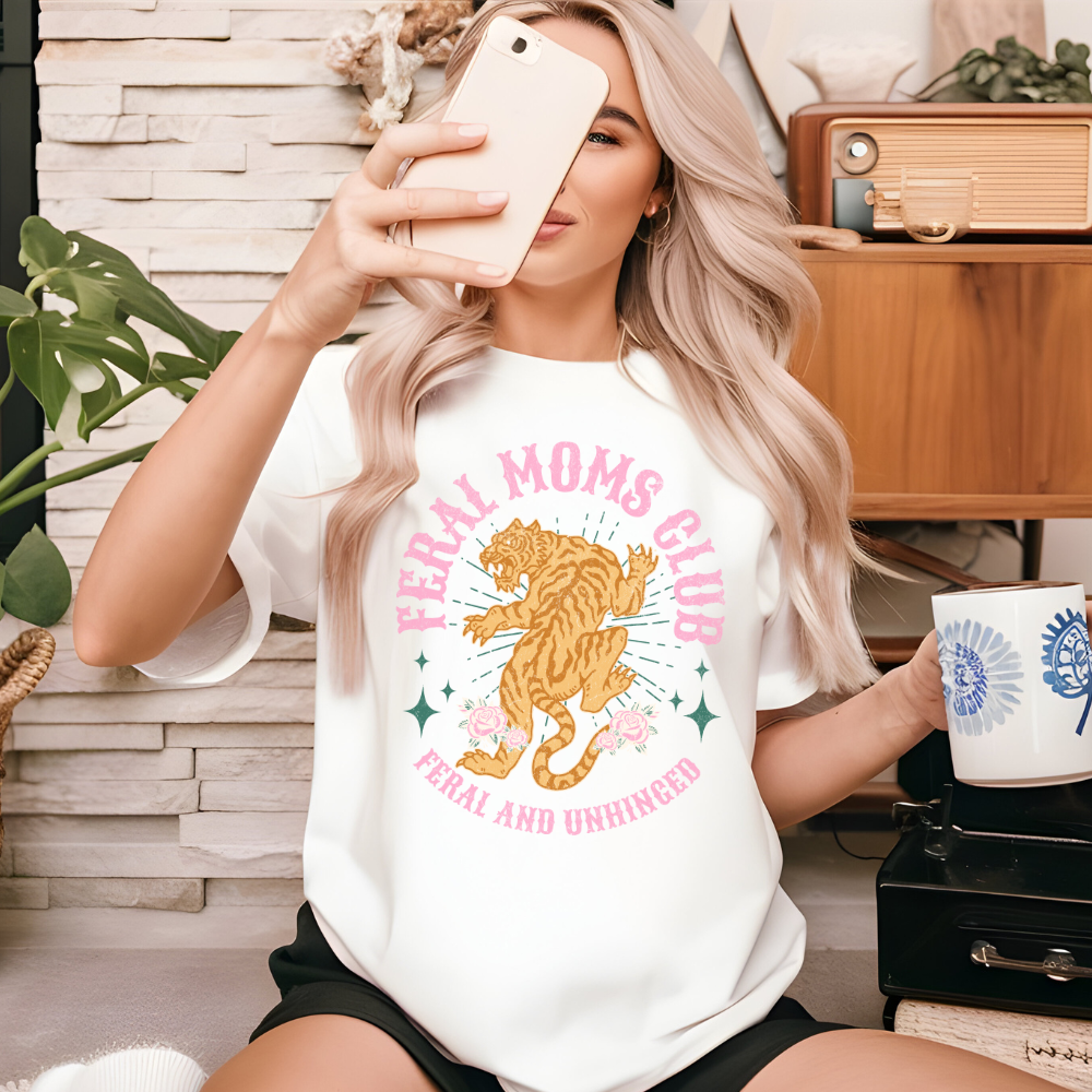 Feral Moms Club T-Shirt - Unisex Garment-Dyed Tee for Bold Moms, Perfect for Every Occasion