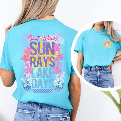 BOAT WAVES SUN RAYS LAKE DAYS TEE