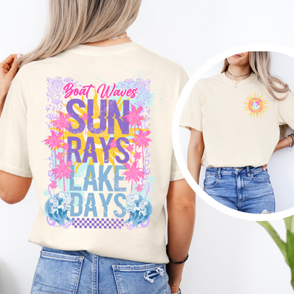 BOAT WAVES SUN RAYS LAKE DAYS TEE