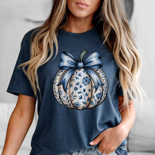 Blue & White Pumpkin Tee - FANGIRL SWAG
