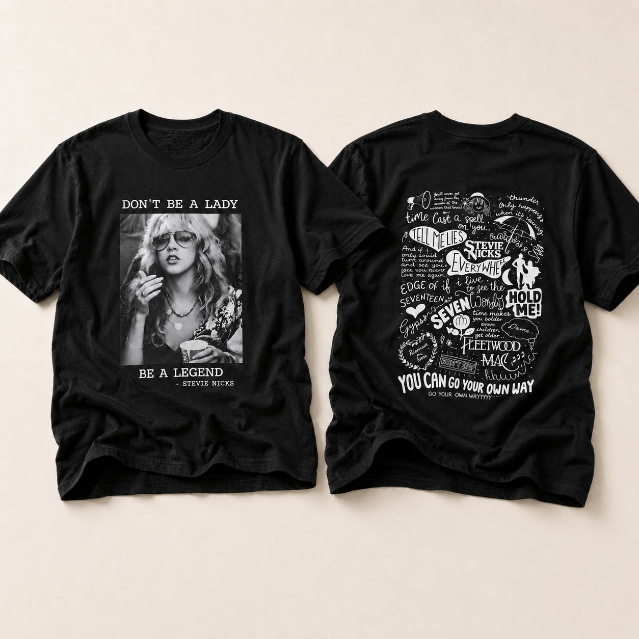 Don't Be A Lady Vintage Photo Graphic T-Shirt — Retro Rock N Roll Statement Tee, Softstyle Casual Streetwear Top