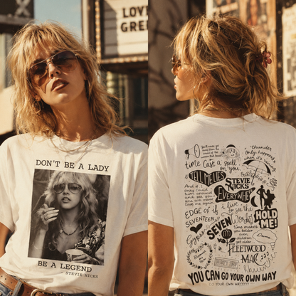 Don't Be A Lady Vintage Photo Graphic T-Shirt — Retro Rock N Roll Statement Tee, Softstyle Casual Streetwear Top