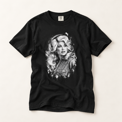Dolly Parton Portrait T-Shirt — Vintage Glam Graphic Tee