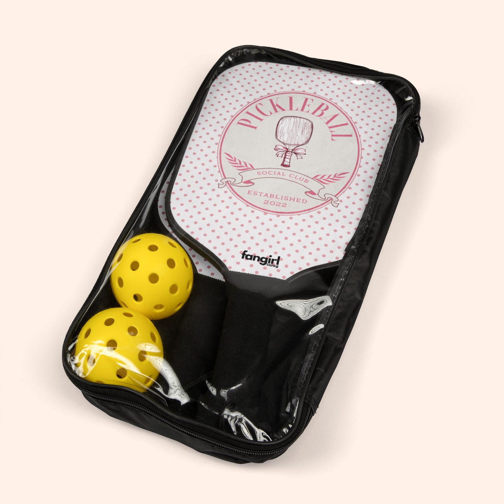 PICKLEBALL SOCIAL CLUB - 2 PADDLES w/2 BALLS - FANGIRL SWAG