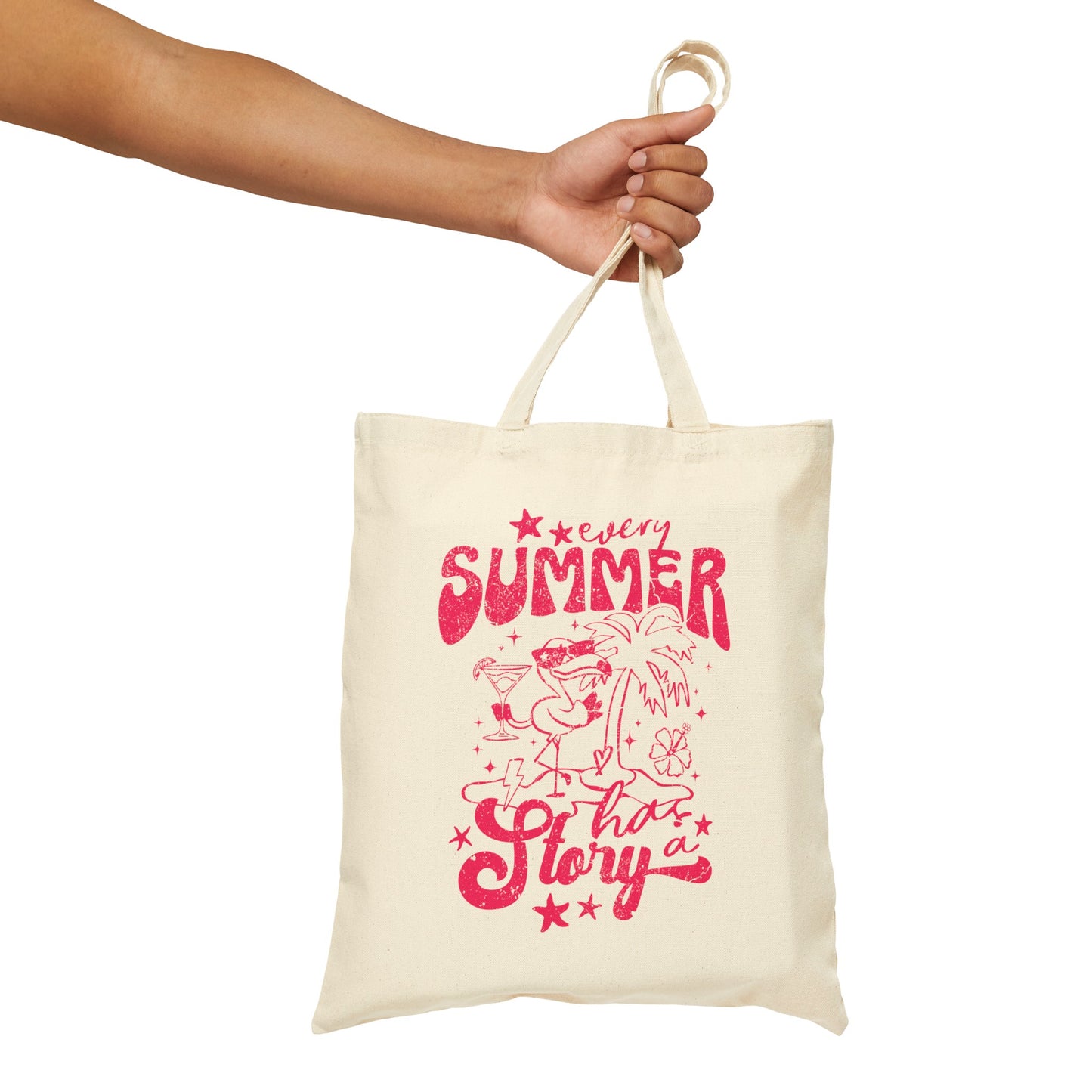 SUMMER STORY COTTON CANVAS TOTE