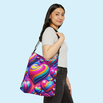 RAINBOW HEART CROSSBODY BAG