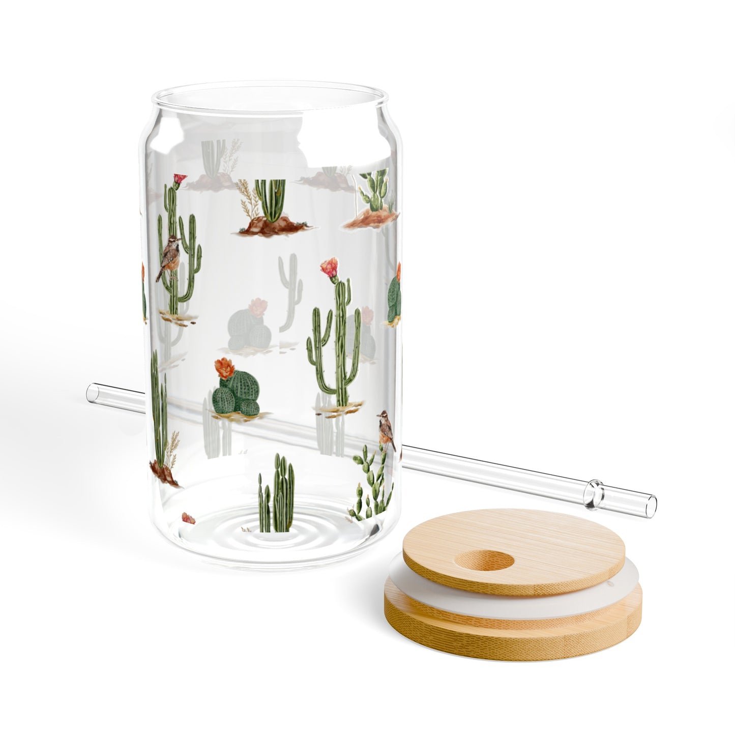 PRICKLY GLASS CAN W/LID 16 OZ.