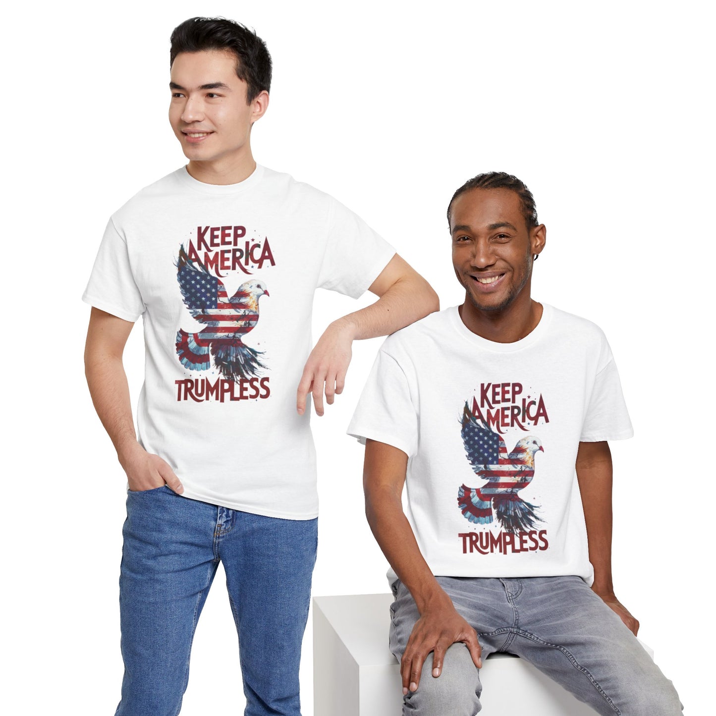 KEEP AMERICA TRUMPLESS HEAVY COTTON TEE