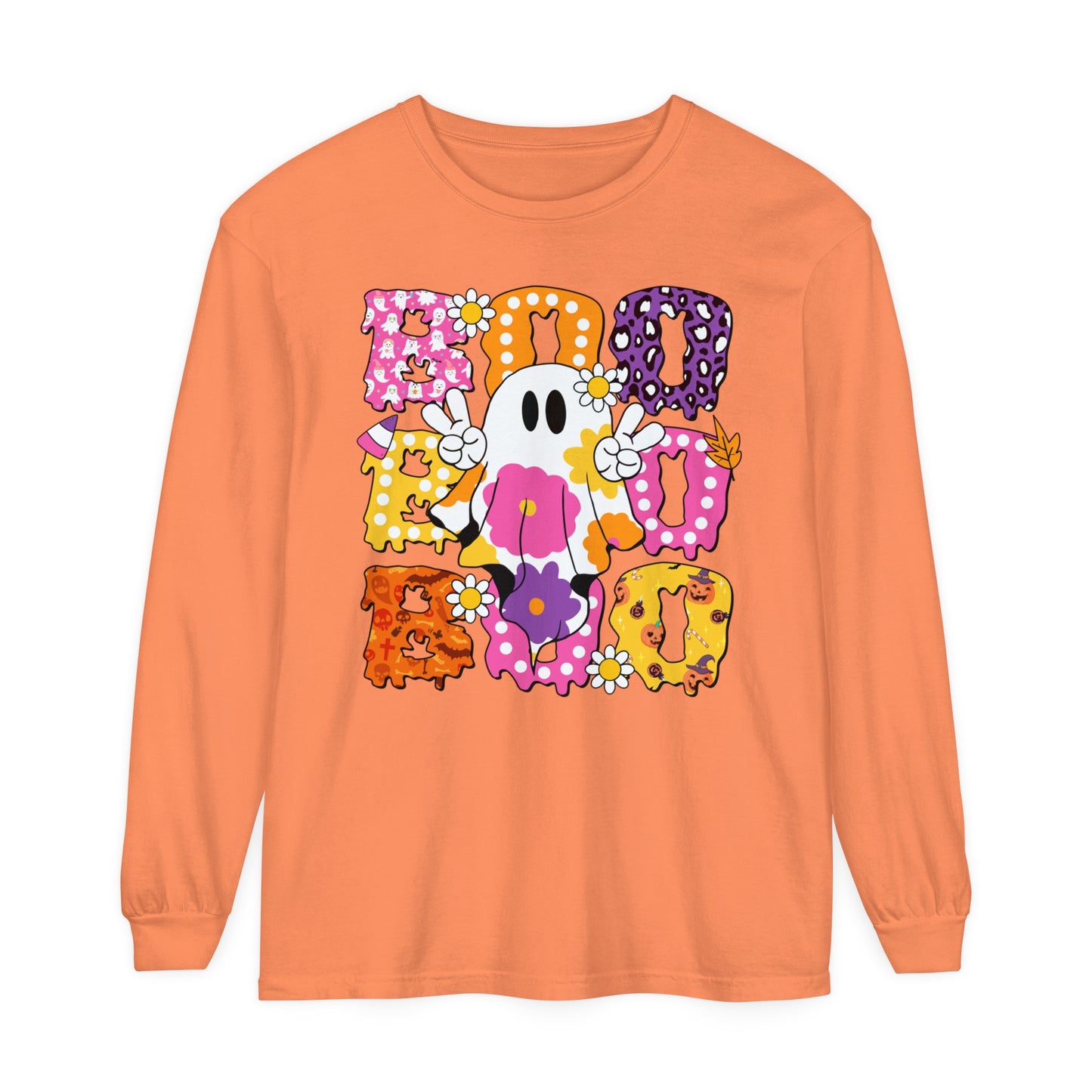 PEACE LOVE BOO LONG SLEEVE TEE