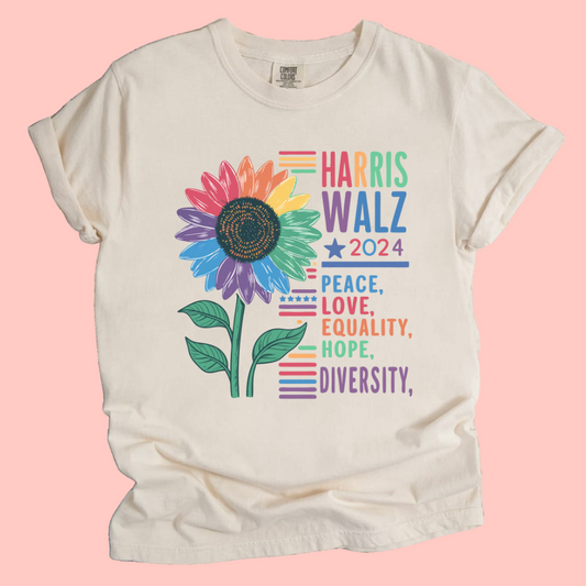 HARRIS/WALZ PEACE LOVE TEE