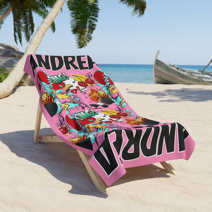 PINK SHAZAAM BEACH TOWEL