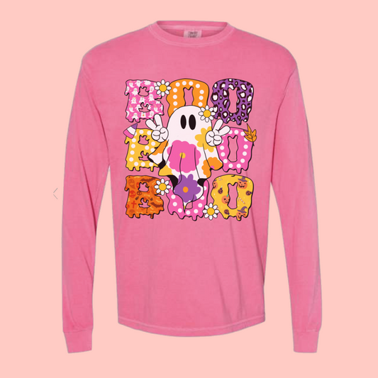 PEACE LOVE BOO LONG SLEEVE TEE