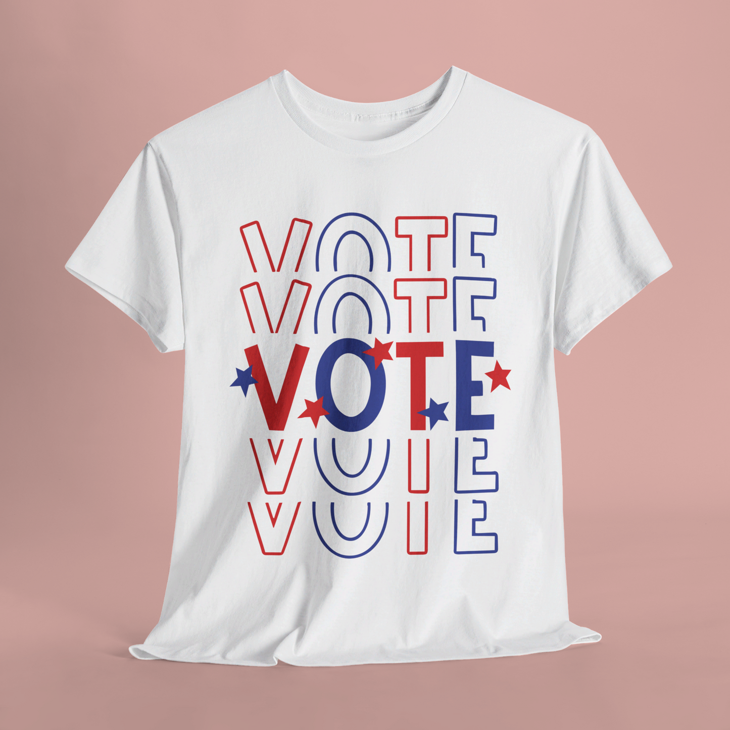 VOTE STACKED HEAVY COTTON TEE