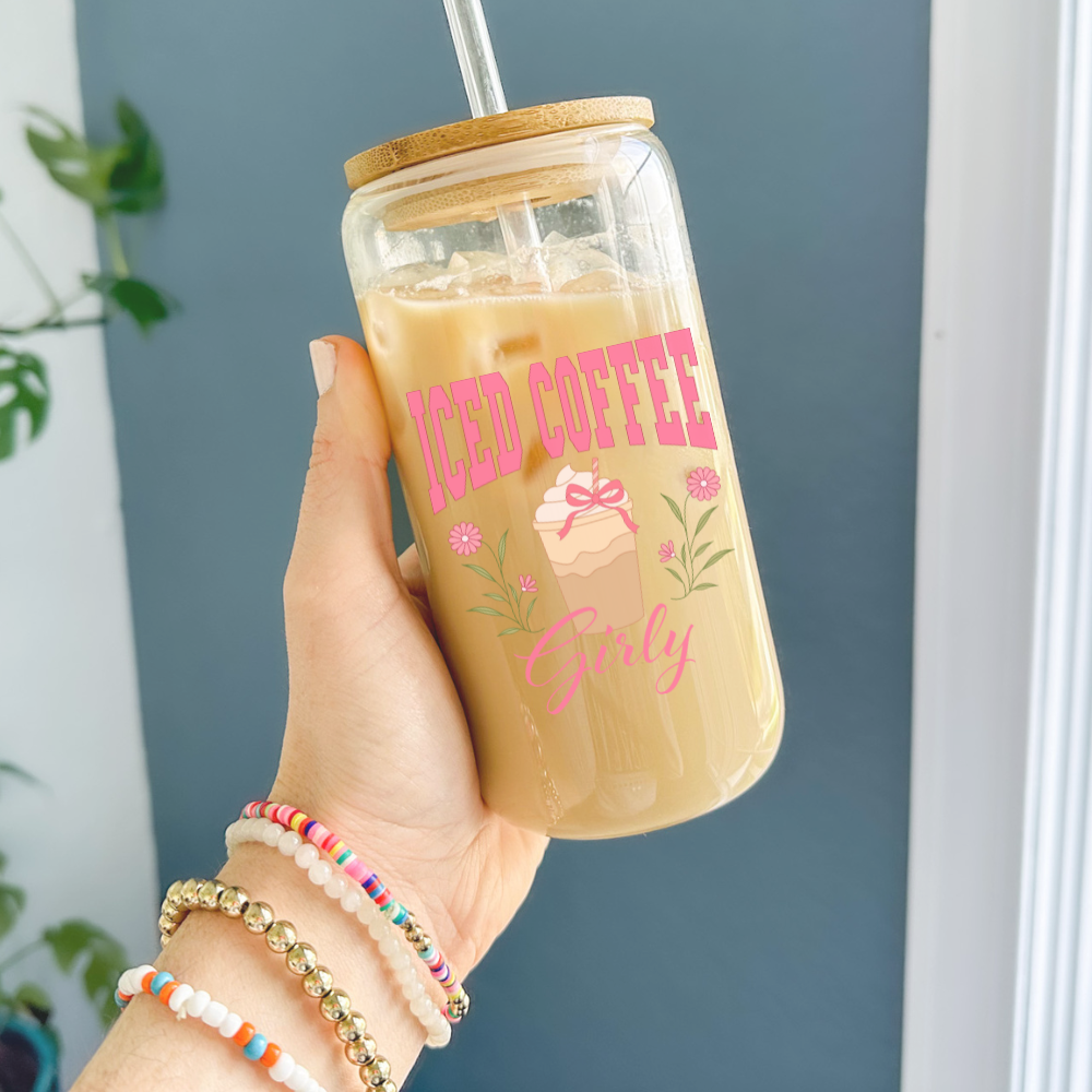 ICED COFFEE GIRLY SIPPER GLASS