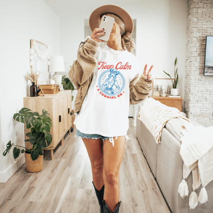 KEEP CALM AND COWGIRL ON TEE