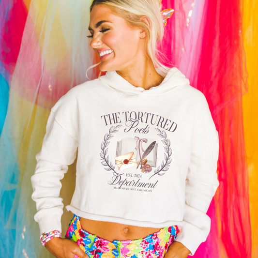 THE TORTURED POETS DEPT CROP HOODIE